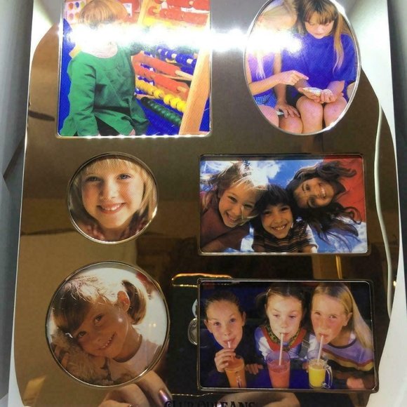 Sweet Memories ~Silver Plated Standard Metal 6 Opening Picture Frame ~10"x 8.25" - Picture 4 of 7